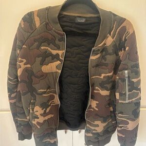 Zara Man Camo Olive Bomber Jacket